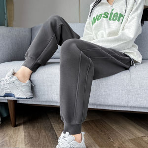 Grade 9 Nano Velvet Windproof Trousers Womens Fall and Winter Fleece-lined Thickened 2024 New Arrival Waterproof Double-Sided Velvet Casual Ankle-Tied Sweatpants