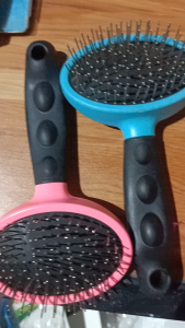 1-6pcs Pet Dog Cat Stainless Pins Oval head Rubber Handle Brush Pet Grooming Tool