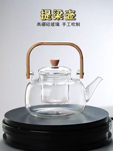 Radja Sport Pitcher Teko Kaca Tahan Panas Api Gagang Kayu Teapot Japanese Style With Penyaring Kaca