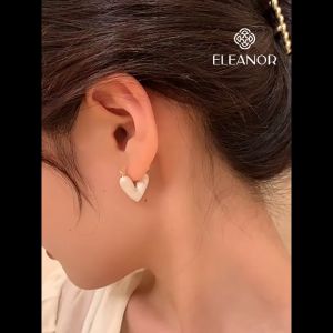 Bông tai nữ chuôi bạc 925 Eleanor Accessories khuyên tai hình trái tim phụ kiện trang sức 5650