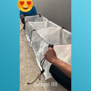 Seller Super - Keramba Ikan waring jaring kasa putih sekat 2 tiga ruang / tiga kotak ukuran 15x50x50