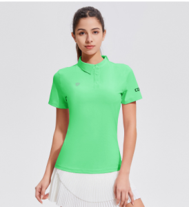 Casual Short Sleeve Polo Shirt Running Yoga Sportswear Feather Tennis Top Square Dancing T-Shirt Quick Dry Womens Clothing