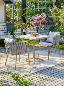 ZIYE | Outdoor Leisure Tea Table Wicker Chairs Three-Piece Set