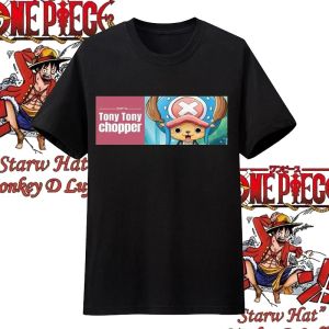 Bandai | One Piece Anime Straw Hat Member Printing Oversized Cotton T-shirt Men and Women Comfortable Y2K Childrens Clothing Summer Tees