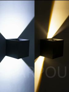 MARPOU Led Wall Lamp Outdoor/ Indoor Waterproof IP 65 Surface Mounted LED Up and Down Wall Light Porch Garden 9W AC 90-260V