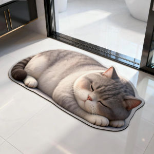 VIKAMA Minimalist Bath Mat Non‑Slip Absorbent Quick Drying Bathroom Floor Mat for Shower Toilet Indoor Household Home Decor