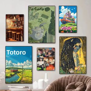 Tranh In Vải Bố Cổ Điển Hayao Miyazaki Ghibli Phong Cách Anime Trang Trí Nhà Cửa Quà Tặng Lý Tưởng - Chủ Đề Món Ăn Nổi Tiếng Phong Cách Hiện Đại Không Khung