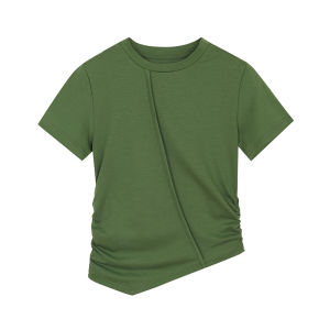 LE.SHERO | LE.SHERO Womens Short Sleeve T-Shirt Simple Solid Color Summer Fashion Design Regular Fit Cotton Polyester Blend Top