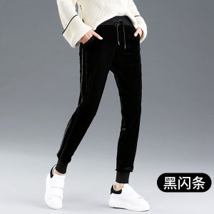 [Starting from 39 Yuan for One Piece] Gold Velvet Sports Pants Female K-style Loose Student Fall and Winter Pants Jogger Pants Casual Sweatpants