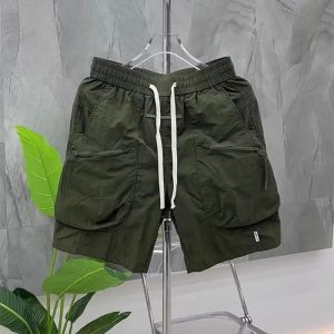 Casual Loose Mens Short Pants Summer 2025 Thin Breathable Quick Dry Beach Workwear Pants Multiple Pockets Straight Leg Pants