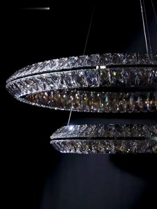 Crystal LED Chandelier Living Room Hanging Light Modern Dining Room Ceiling Drop Lights Bedroom