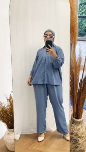 One set Wanita Kekinian / Setelan Crinkle Jumbo Ld 120