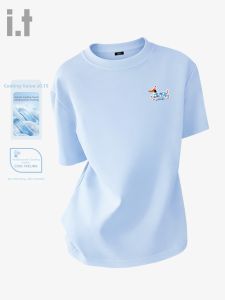 FINGERCROXX | Antibacterial Womens Blue American Style Summer New T-Shirt