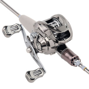 TEBEN | UL Light Weight Long Cast Fishing Rod Set Suitable for Small Fish Beginner Electroplated Silver Snake