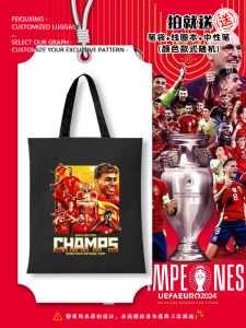 Fashionable Canvas Backpack Commemorative Football Fan Handheld Bag Student Bookbag Soft Foldable Zipper Closure Leisure Tote