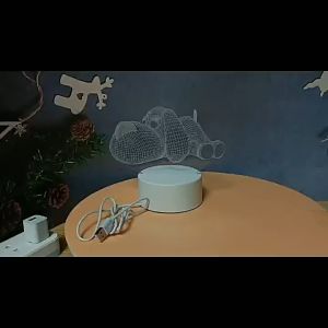 Am888 โคมไฟพร้อมแผ่นอะคริลิค LED ตกแต่งห้องนอน โคมไฟตั้งโต๊ะ เสียบสายUSB