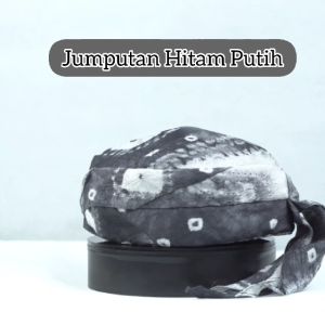 Peci Batik Jogokariyan Motif Jumputan Hitam Putih Kopiah Songkok Motif Terbaru