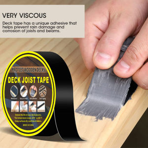 Joist Tape For Decking 5cm X 15m Weather Resistance Deck Joist Tape Waterproof And Anti-Corrosion Deck Tape Butyl Joist Tape Self-Adhesive Flashing Tape For Wood Joists Decks Beams Roof (2 Rolls)
