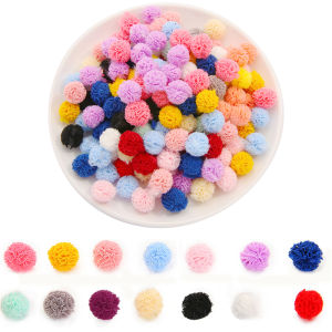 30Pcs/lot 15mm Multicolor Mesh Flower Pompom Balls Round Pom Poms For DIY Kids Hairpins Jewelry Making Handcraft Toys Sewing Crafts Supplies
