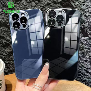 [With Lens Film] FLOVEME Electroplated Premium Liquid Glass Phone Case For iPhone 14 13 12 11 Pro Max 14 Plus Premium Colored Design All-inclusive Back Cover For iphone 14 13 12 11