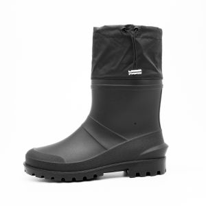 Bun mouth anti slip mens short tube rain boots PVC wear-resistant black closed mouth rain boots Garden waterproof shoes