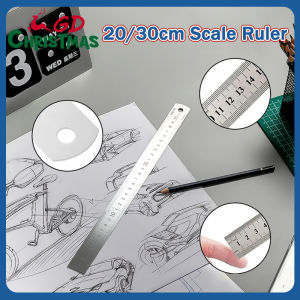 GD Christmas Stainless Steel Measuring Double-sided Scale Ruler 20cm/30cm High Quality School Supplies for Measure