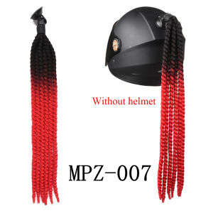 24Inch Synthetic 1pc Ponytail Hair Extensions  Suction Cup Design for Motorcycle Helmets Twist Pigtail  Helmet Not Included