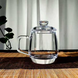 Premium Handmade Crystal Handle Tea Cup Gift from Donghai Natural Ore High End Office Meeting Tea Set Stone Material Chinese Style