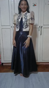 Skirt satin for filipiniana