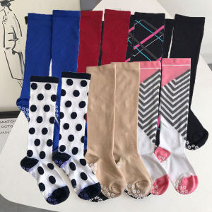 Anti-Slip Long Tube Yoga Socks Womens Functional Sports Running over Knee Micro Pressure Ladies Socks Fitness Fans Supplies