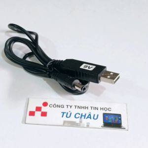 Cáp USB ra 9V DC / Dùng nguồn USB 5V ra 9V (Cáp dài 1m) - Cáp chuyển ra 3.5mm x 1.35mm