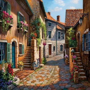 500/1024PCS Paper Puzzle Urban Oil Painting Jigsaw Puzzle Creative Gift for Adults Perfect for Family Game Party Home Decor