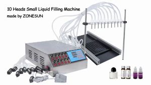 ZONESUN Liquid Filling Machine Semi Automatic 10 Heads Juice Mineral Milk Vial Bottle Filler For Food & Beverages Production ZS-YTPP10A