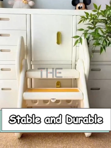 THE L48cm 2/3 Tier In One Switch Multipurpose Foldable Anti-Slip Pattern Plastic Footstool Ladder