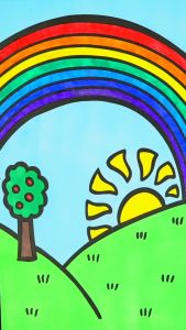 Cầu vồng Rainbow - Set 10 Tờ Tranh Tô Màu A4 A5 Dành Cho Màu Sáp Màu Chì - TRANH TÔ MÀU COLOR LAND