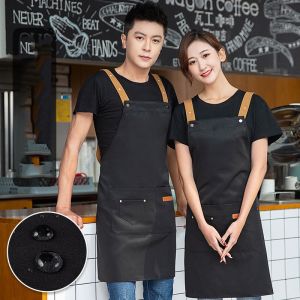 Canvas Apron Home Kitchen Waiter Workwear Apron Waterproof and Oilproof Mens and Womens Apron
