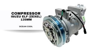 คอมเพรสเซอร์ อีซูซุ เอลล์ เซกเซล 24โวลต์ 135mm COM0210 COMPRESSOR ISUZU ELF NPR 24V (ZEXEL) คอมแอร์รถยนต์