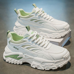 Mens Summer Breathable Mesh Sports Casual Shoes Running High Top Dad Trendy Shoes Comfortable All-Match Inner Heightening