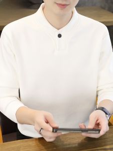 HENGYUANXIANG | Hengyuanxiang 2025 New Mens Hoodie Casual Long Sleeve White T-Shirt Spring Autumn Fashion Urban Loose Fit No Ironing Required