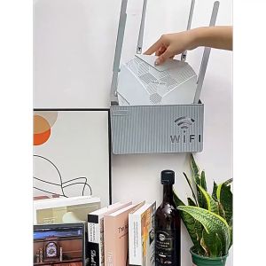 Kệ đựng wifi treo tường không cần đục lỗ kệ wifi đặt modem đầu kỹ thuật số ổ cắm điện chất liệu nhựa ABS-NIEVE