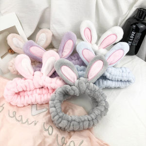 Cute Three-dimensional Bunny Ears Face Wash Makeup Mask Headband Hair Band Korean Fashion Hair Accessories Headwear Scrunchie