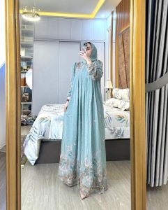 K-FASHION Gamis Set Hijab Terbaru Viral Baju Outfit Dewasa Kekinian Mewah Busanan Wanita Muslim Premium Model Baru BELA