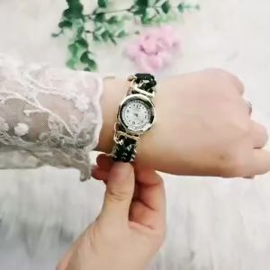 Women Vintage Fashion Braided Rope Bracelet Watch Quartz Watch jam tangan wanita prempuan