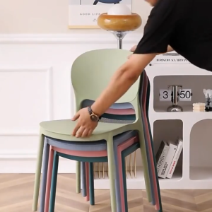 AIMO Thickened Nordic Plastic Chair Dining Chair Home Chair Stackable Backrest Chair
