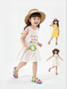 DUDUJIA | Đầm Cotton Chống Khuẩn Cho Bé Gái Mùa Hè