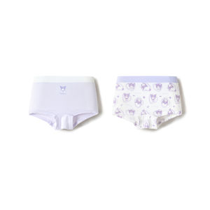 Barbarbara Kids Underwear Girls Briefs Flat Angle Triangle Four Angle Shorts Two Pairs Casual Elastic Waist Modal Fiber Summer