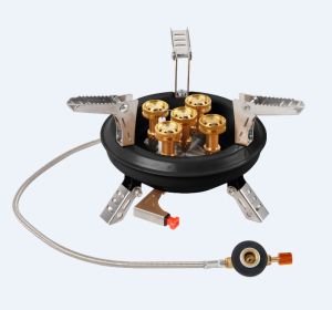 BRS | BRS-201A Bếp Cắm Trại Di Động Năm Lõi Công Suất Cao Dành Cho Du Lịch Ngoài Trời Đi Bộ Đường Dài Dã Ngoại Nấu Ăn Bếp Gas Bằng Kim Loại Có Thiết Bị Đánh Lửa