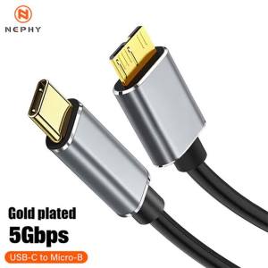 USB C to Micro B 3.0 Cable 5Gbps 3A Fast Data Sync Cord For Macbook Hard Drive Disk HDD SSD Case USB Type C Micro B Cable 2m 3m