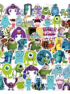 Waterproof Stickers 50pcs Monster University Three-Eyed Monster Fridge Water Cup Journal Luggage Insulated Cup Helmet Notebook Mobile Tablet Guitar Fish Tank Electric Vehicle Cute