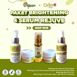 Orlin Beauty Skincare Paket Whitening + Serum Rejuvenation Mencerahkan wajah Glowing Skincare Bpom